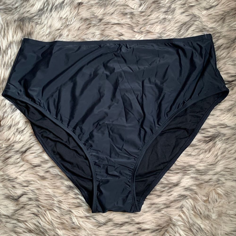 Fashion to Figure Plus Swimwear Swim Bikini Bottoms 4X Black